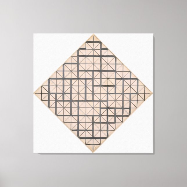 TOILE MONDRIAN - COMPOSITION AVEC LA GRILLE 4 : LOZENGE  (Recto)
