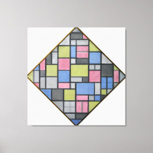 TOILE MONDRIAN - COMPOSITION AVEC LA GRILLE 6 : LOZENGE