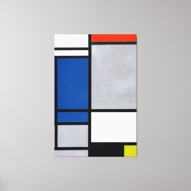 TOILE MONDRIAN - COMPOSITION AVEC ROUGE, BLEU, NOIR 1921 (Recto)