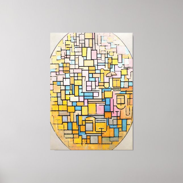 TOILE MONDRIAN - COMPOSITION DE TABLEAU III À OVAL - 191 (Recto)