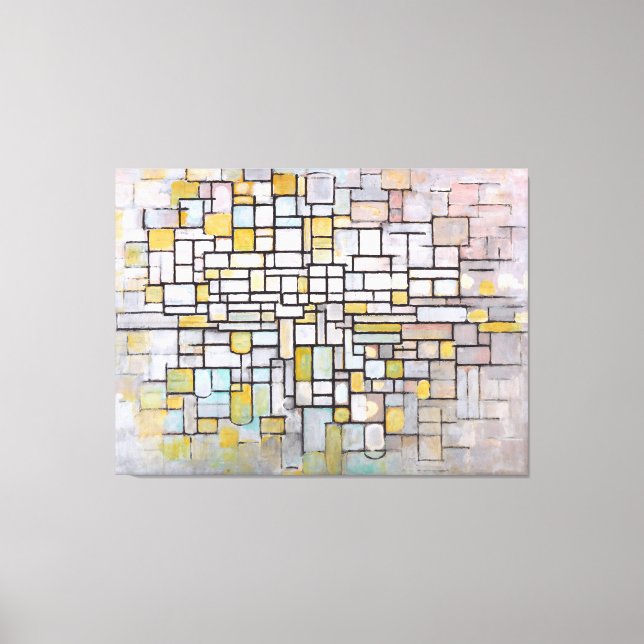 TOILE MONDRIAN - COMPOSITION EN BLEU, GRIS & ROSE - 1913 (Recto)