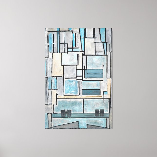 TOILE MONDRIAN - COMPOSITION VI - 9 - FAÇADE BLEU -1914 (Recto)