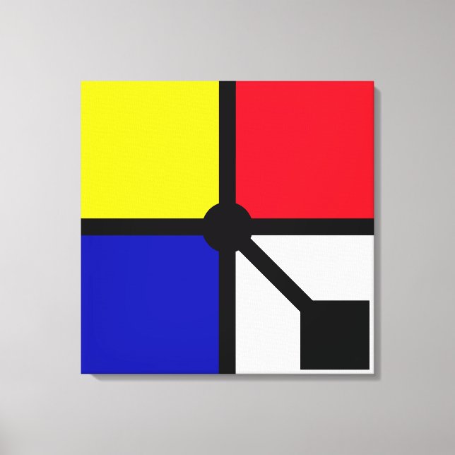 Toile Mondrian élégant Couleurs simples Canva (Recto)