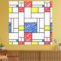 Mondrian Gribouillages Minimaliste Art Moderne De