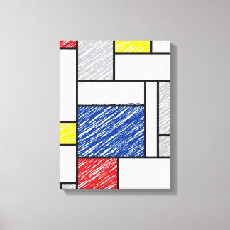 Toile Mondrian Gribouillages Minimaliste Art Moderne De 