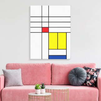 Toile Mondrian II Design d'Art Moderne Minimaliste De St