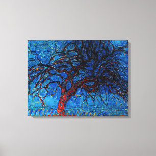 Toile Mondrian - Moyenne (Soirée) Arbre Rouge