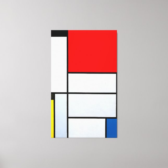 Toile MONDRIAN - TABLEAU I - Comp. avec grand plan rouge (Recto)