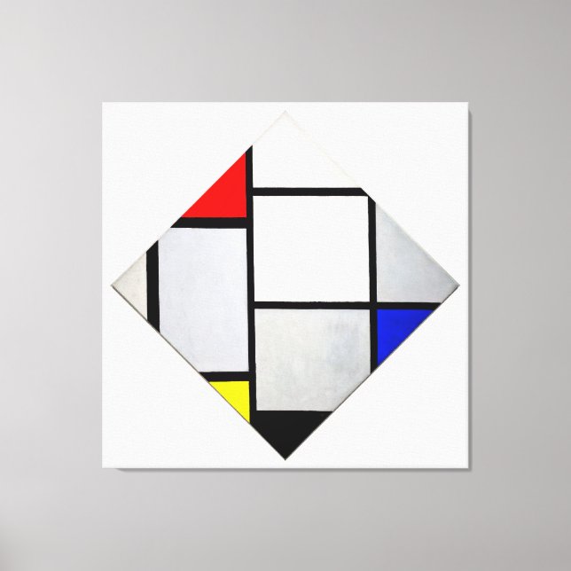 TOILE MONDRIAN - TABLEAU N° IV - COMPOSITION LOZENGE - (Recto)