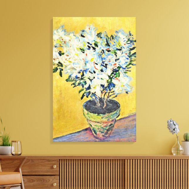 Toile Monet - Azalées blanches dans un pot,  (Insitu(Salon))