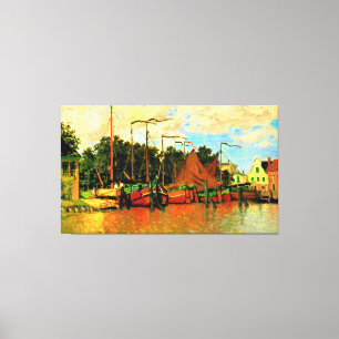 Toile Monet - Bateaux à Zaandam, célèbre peinture
