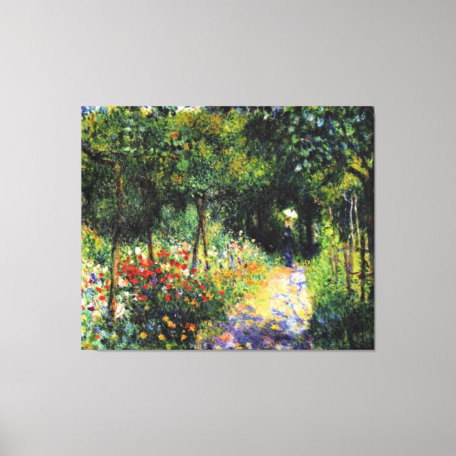 Toile Monet - Femme au jardin, peinture d'art (Recto)
