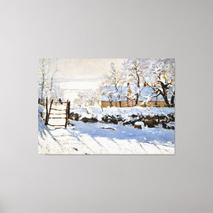 Toile Monet - La Magpie, célèbre peinture,