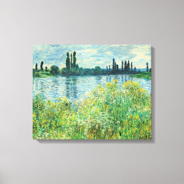 Toile Monet - Les bords de Seine à Vetheuil (Recto)