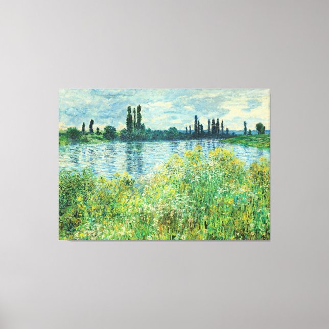 Toile Monet - Les bords de Seine à Vetheuil (Recto)