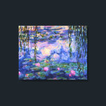 Toile Monet Lys d'eau avec reflets d'étang<br><div class="desc">Claude Monet fut l'un des fondateurs de la peinture de l'impressionnisme français dans les paysages extérieurs. C'est l'un de ses nombreux tableaux de nénuphars du jardin montrant le reflet du ciel au-dessus,  avec des branches de saule pleuvoir suspendues au-dessus de l'étang,  et les fleurs de lys flottant dans l'eau.</div>