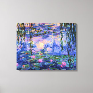 Toile Monet Lys d'eau avec reflets d'étang