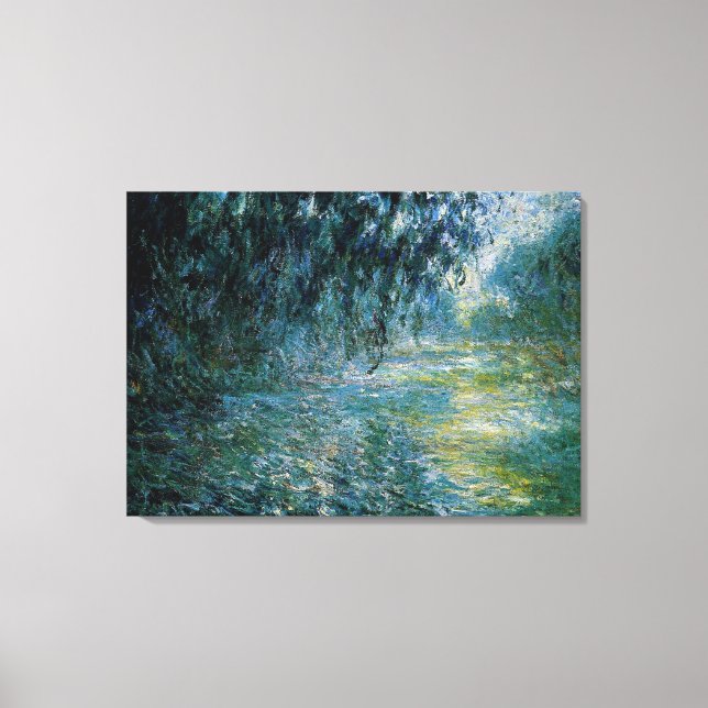 Toile Monet - Matin sur la Seine dans la pluie (Recto)