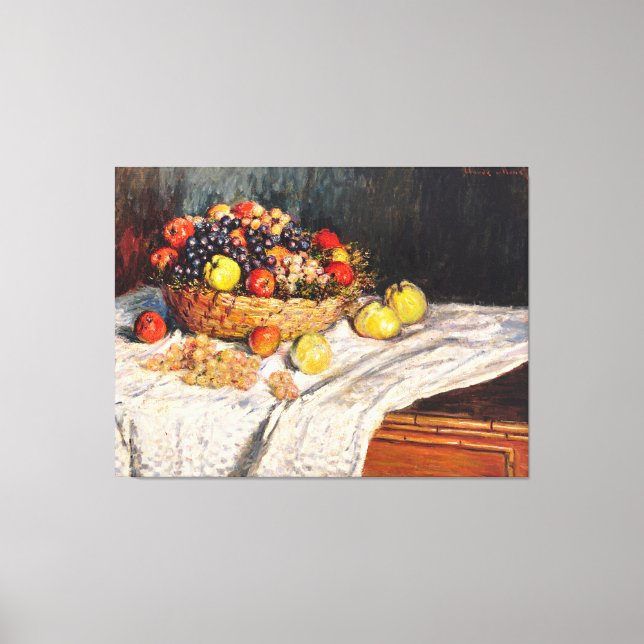 Toile Monet - Pommes et raisins, peinture de la vie mort (Recto)