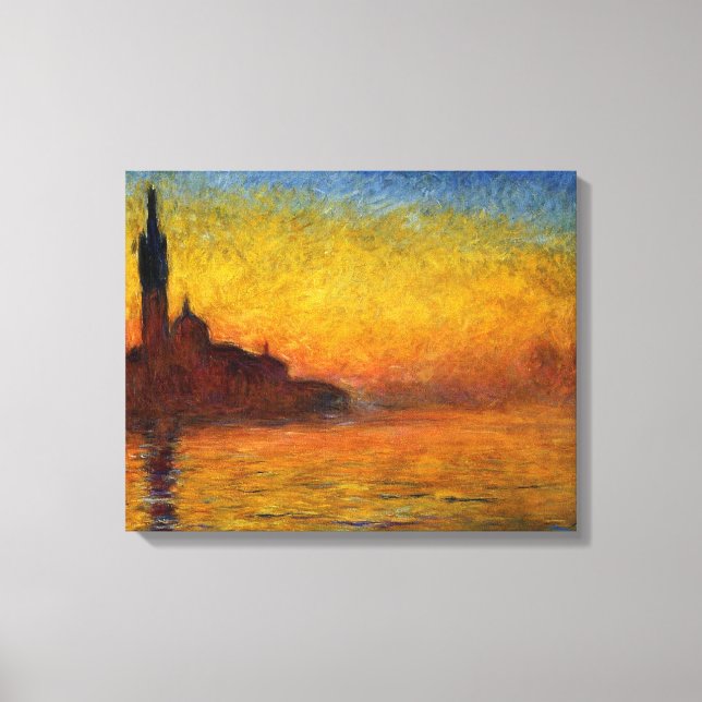 Toile Monet Sunset Venise Coloré Impressionnisme Art (Recto)