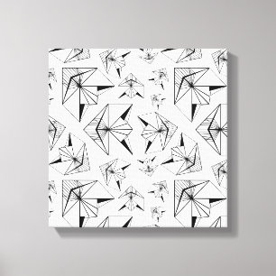 Toile Monochrome. Ornement géométrique. Noir et blanc
