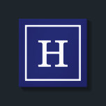Toile Monogram initial de la Navy Blue White Framed<br><div class="desc">Monogramme initial encadré bleu marine et blanc Un arrière - plan solide élégant avec une zone encadrée blanche pour votre monogramme, nom ou autre texte. Vous pouvez également modifier la police de texte, modifier la taille et la couleur de la police, déplacer le texte, etc. Si vous voulez ce design...</div>