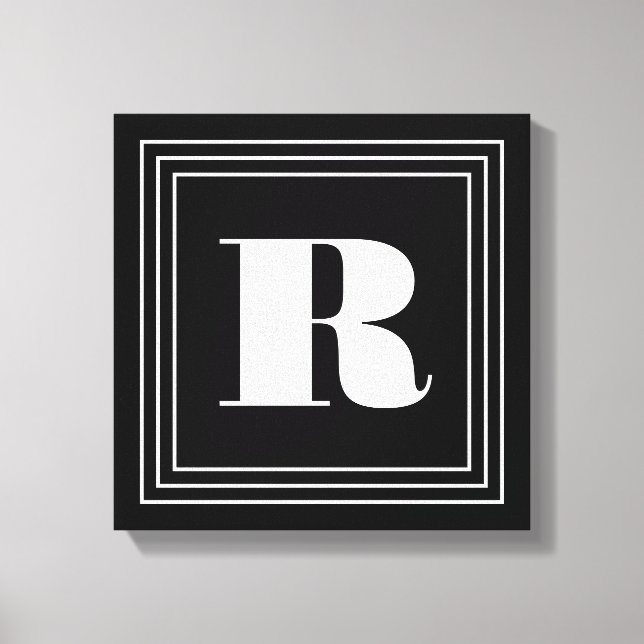 Toile Monogramme 3 cadres | Noir et blanc (Recto)