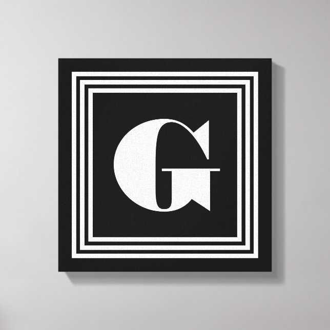 Toile Monogramme 3 trames en gras | Noir et blanc (Recto)