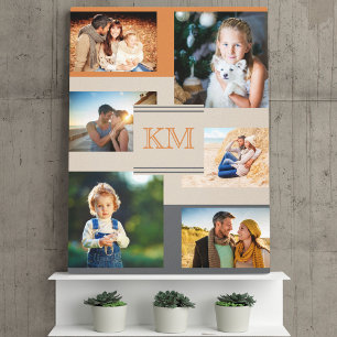 Toile Monogramme 6 collage photo sur Chaud et Tendance