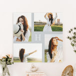Toile Monogramme Blocs Editable Color Photo Canvas<br><div class="desc">Préservez les précieux moments avec une décoration murale personnalisée. Ça fait un grand cadeau !</div>