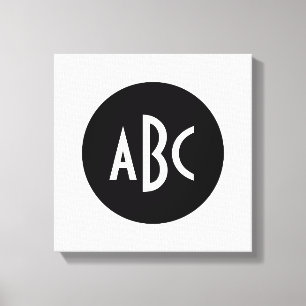 Toile Monogramme Cercle noir et blanc