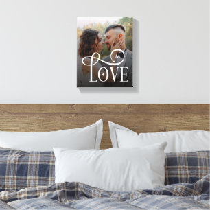 Toile Monogramme de couple de photo de mariage personnal