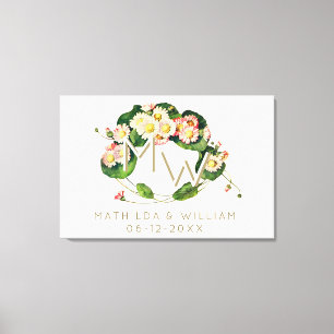 Toile Monogramme de couronne Art nouveau pour personnali