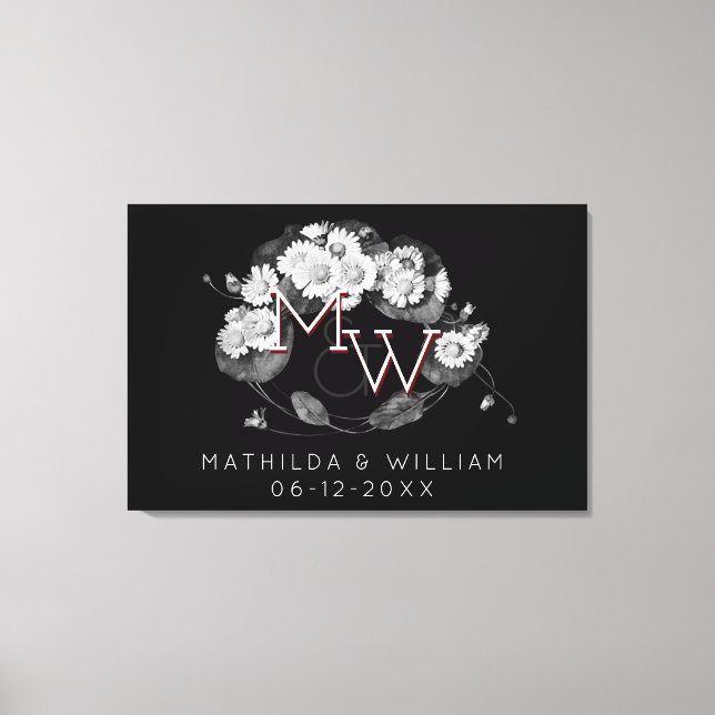 Toile Monogramme de couronne Art nouveau pour personnali (Recto)