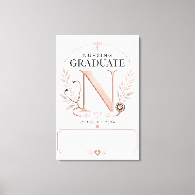 Toile Monogramme de Diplômé(e) en Soins Infirmiers Perso (Recto)