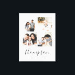 Toile Monogramme de famille moderne 4 Collage de photos<br><div class="desc">Peinture murale sur toile imprimée personnalisée personnalisée avec vos photos de famille et monogramme. Ajoutez votre nom de famille monogramme ou autre texte personnalisé avec espace pour 4 photos Instagram carrés. Utilisez les outils de conception pour ajouter plus de photos, modifier la couleur arrière - plan et modifier les polices...</div>