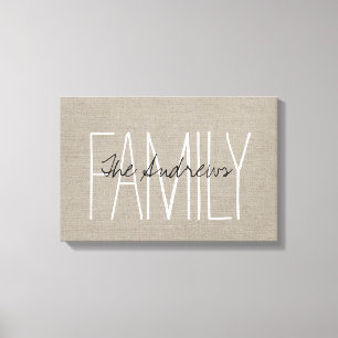 Toile Monogramme de famille rustique chic