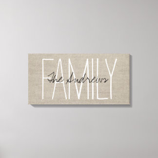 Toile Monogramme de famille rustique chic