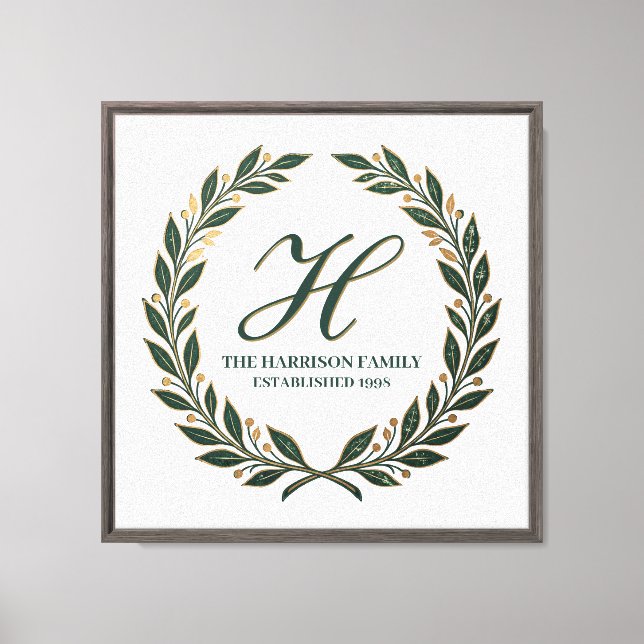 Toile Monogramme de la famille Green sur toile, initiale (Recto)