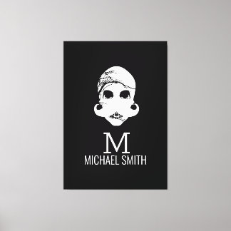 Toile Monogramme drôle de moustache