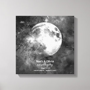 Toile Monogramme Mariage d'impression de phase lune pers