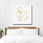 Toile Monogramme Mariage Simple Personnalisé Avec Nom<br><div class="desc">Célébrez votre journée spéciale avec le Monogramme Mariage Blanc et Or Simple Personnalisé Avec le Nom Canvas Imprimer. Cette magnifique pièce murale est conçue pour ajouter une touche d'élégance et de personnalisation à toute maison. Avec un jeu de couleurs chic blanc et or, cette impression de toile met en valeur...</div>
