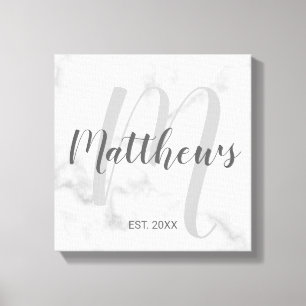 Toile Monogramme moderne personnalisé et nom de famille