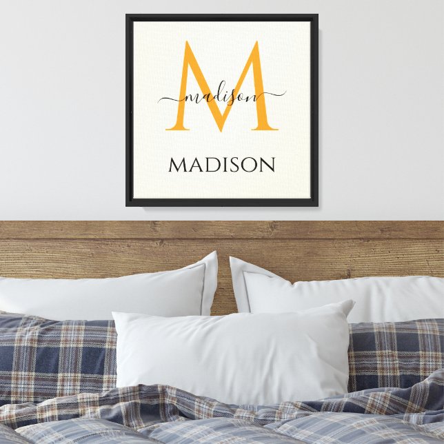 Toile Monogramme personnalisé & Nom  (Insitu(Chambre))