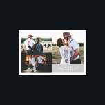 Toile Monogramme photo Mariage rustique moderne<br><div class="desc">Moderne Rustique Mariage Photo Collage Leaf Monogram Canvas Imprimer Peut être entièrement customisé pour répondre à vos besoins. © Gorjo Designs. Fait pour vous via la plateforme Zazzle. // Note : les photos utilisées sont uniquement des images d'espace réservé. Vous devrez remplacer par vos propres photos avant de commander/imprimer. Si...</div>