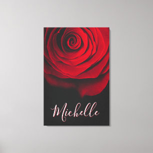 Toile Monographie personnalisée rouge rose vintage photo