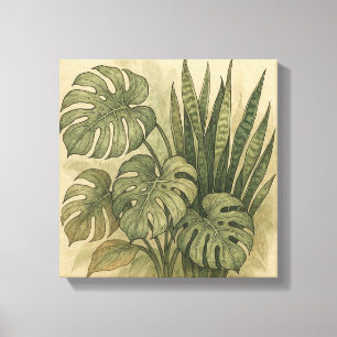 Toile Monstera vintage et serpent Plante Foliage botaniq