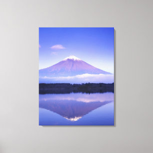 Toile Mont Fuji avec nuage lenticulaire, lac Motosu,