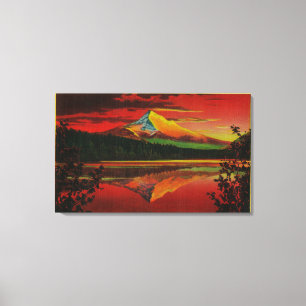 Toile Mont Hood au lever du soleil du lac Lost, Oregon