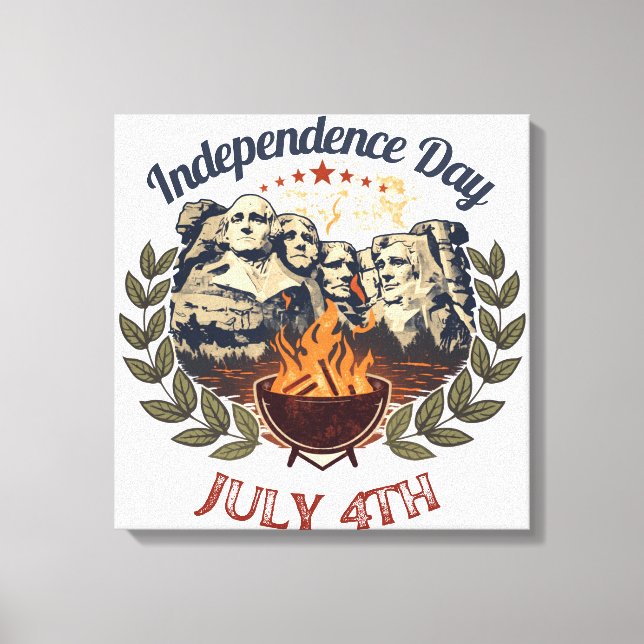 Toile Mont Rushmore fête de l'Indépendance (Recto)